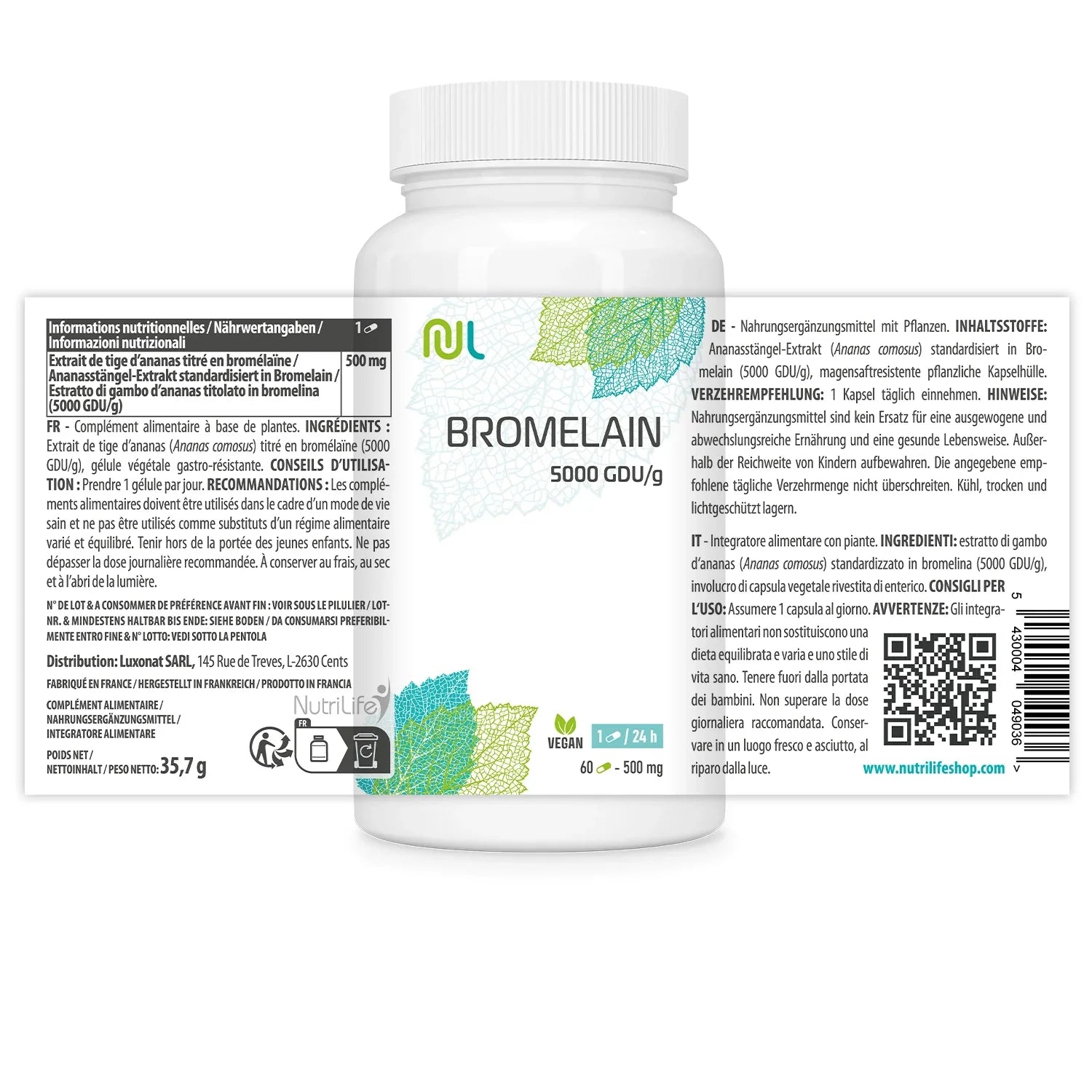 Bromélaïne - 5000 GDU/g - enzyme digestive