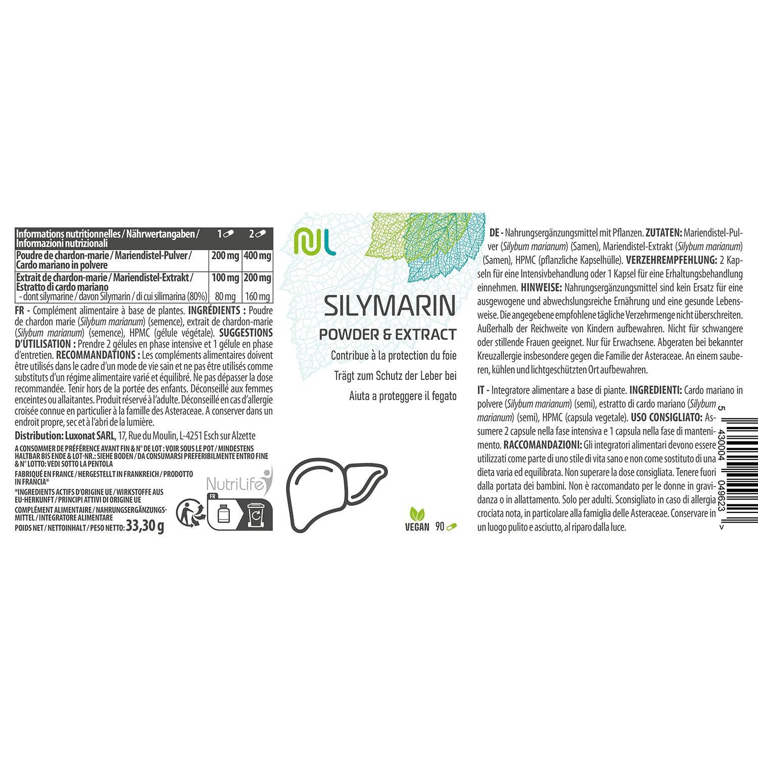 Chardon-Marie (Silymarin) - protection du foie et digestion paresseuse - NutriLife Shop