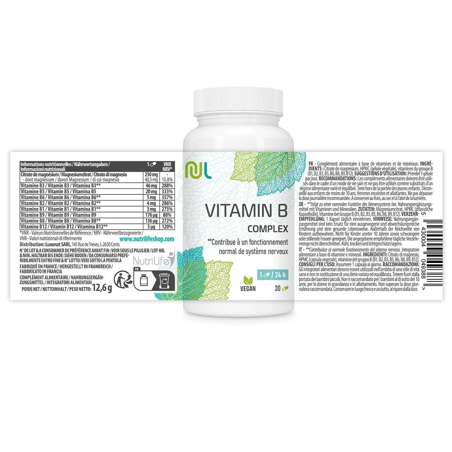 Label Vitamin B Complex