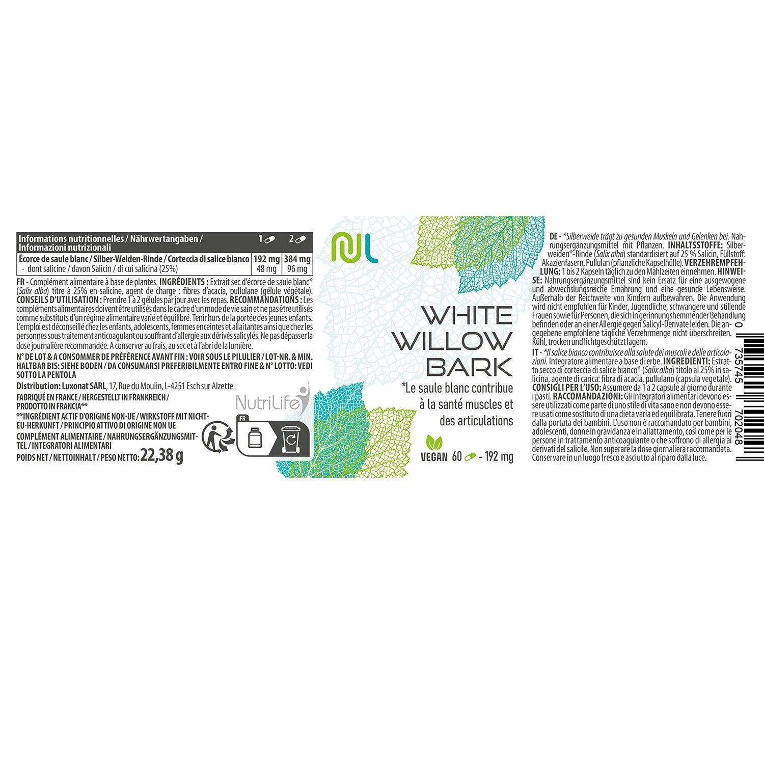 White Willow Bark - écorce de saule blanc - NutriLife Shop