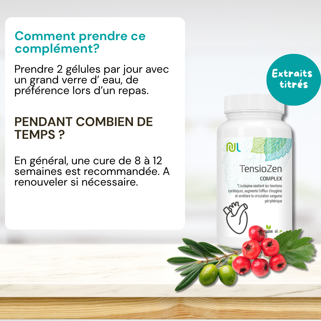 Complément Naturel Tension Artérielle – Aubépine & Feuille d’Olivier 