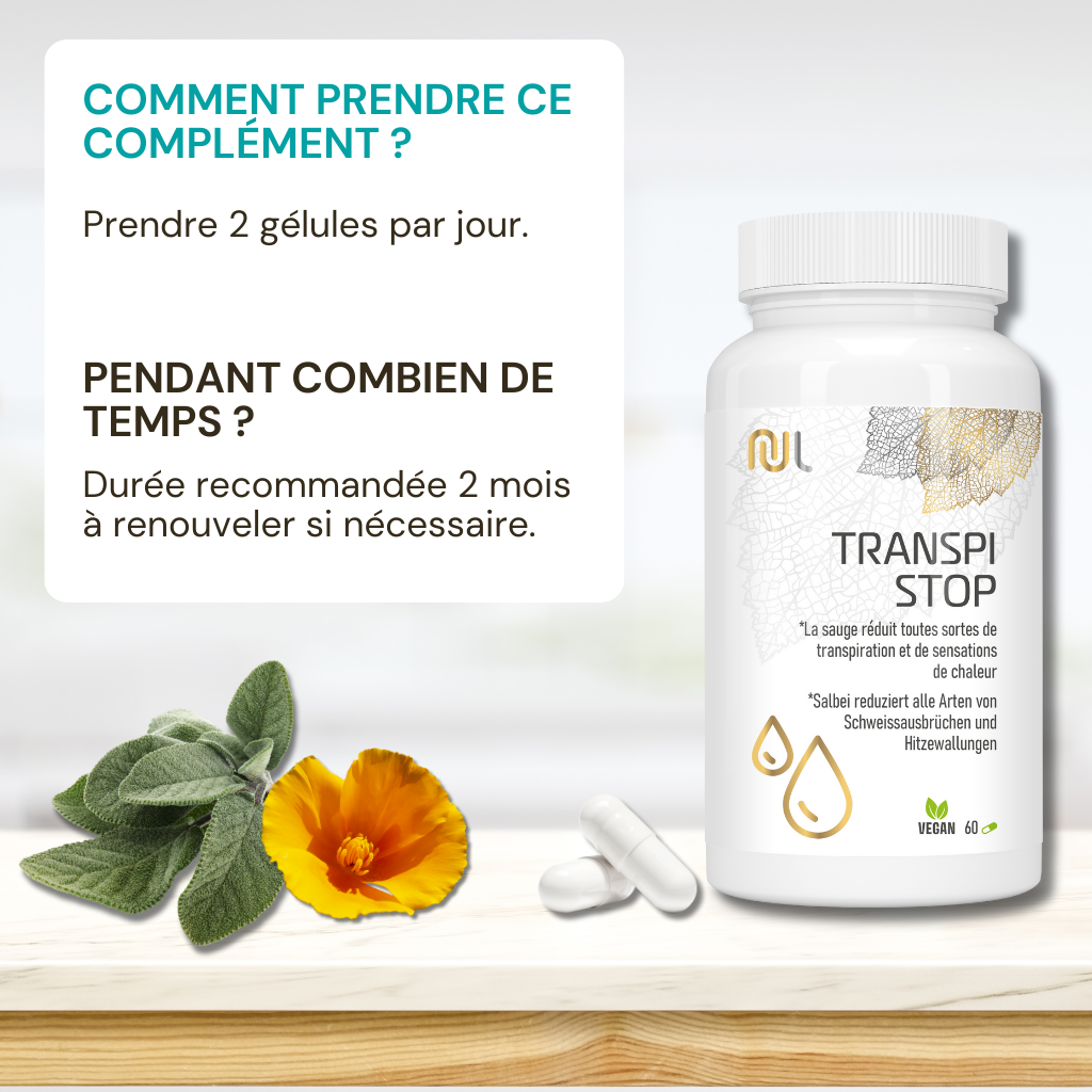 Comment utiliser Transpi Stop : complément alimentaire transpiration - NutriLife Shop