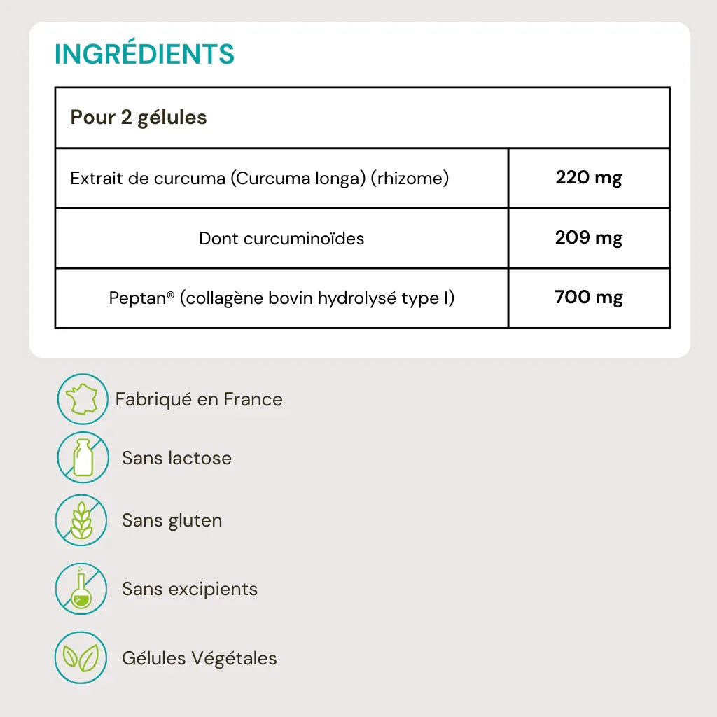 ingrédients curcuma collagène Nutrilife