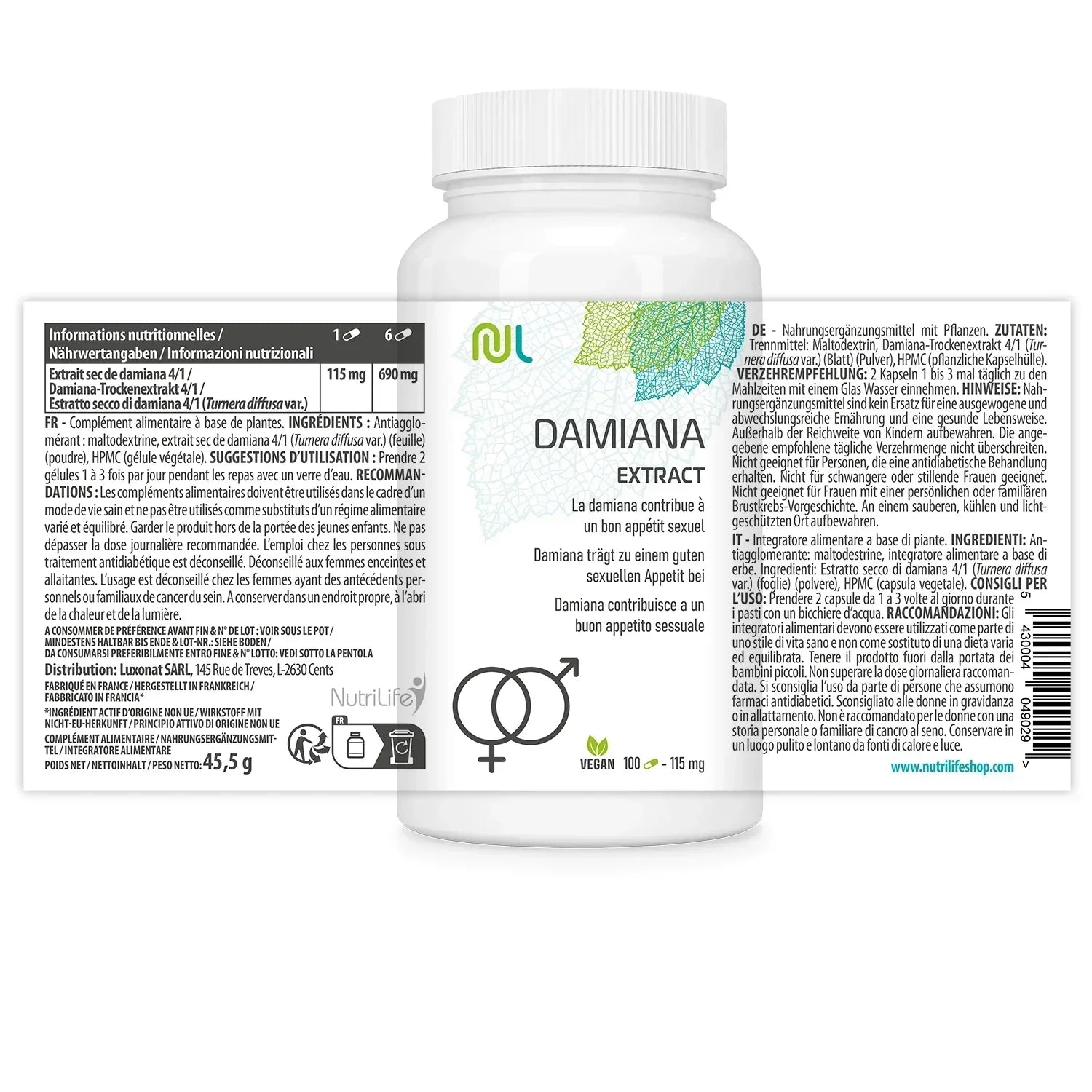 Labal Damiana NutriLife