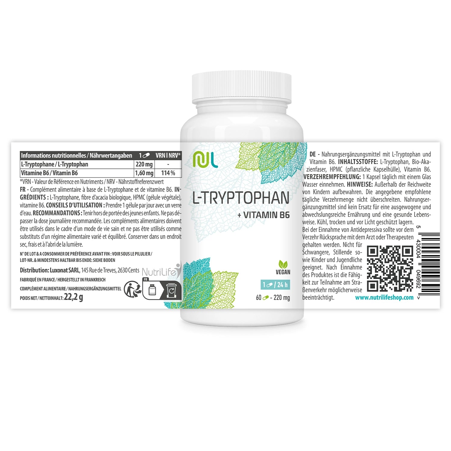 L-Tryptophan 220 mg mit Vitamin B6