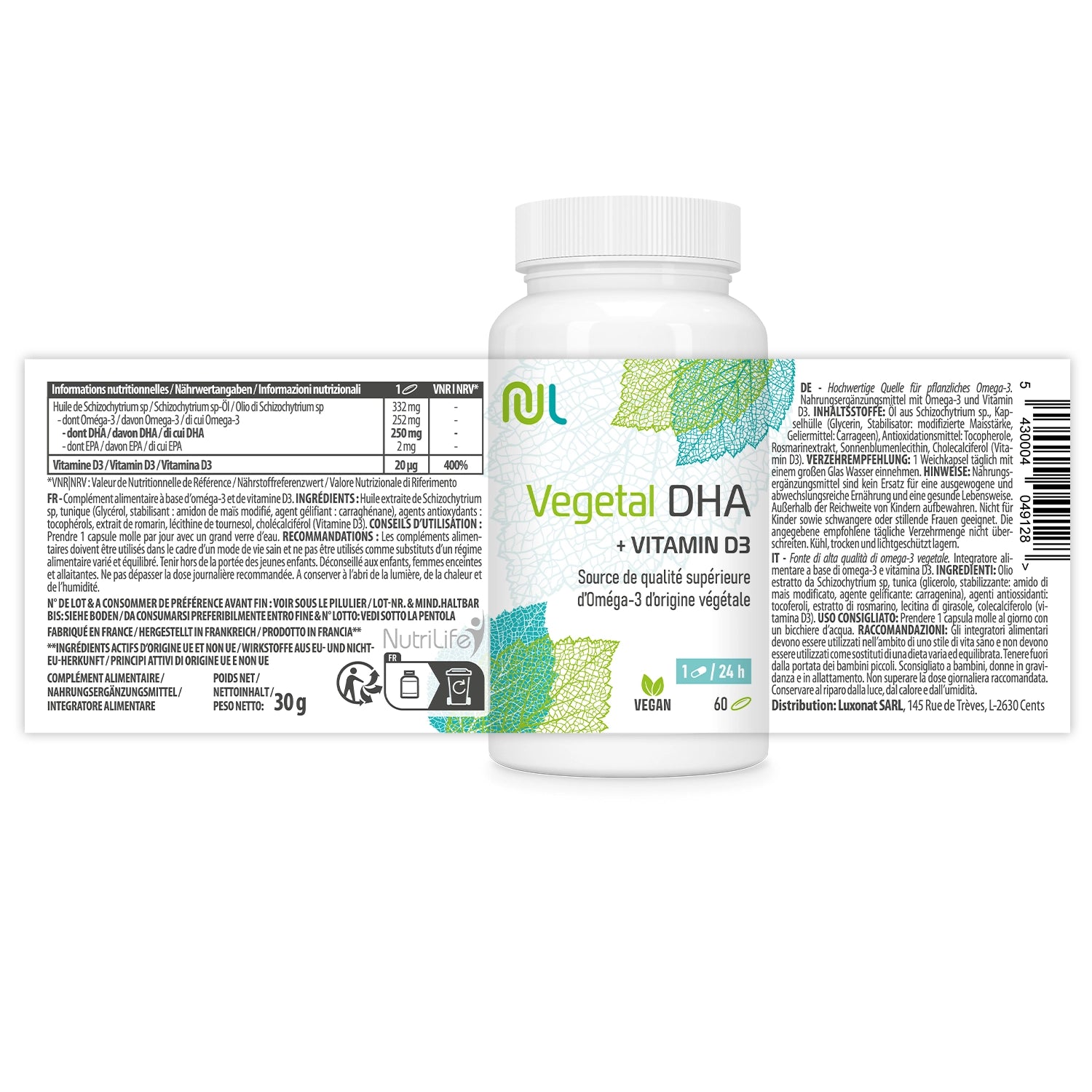 Pflanzliches DHA &amp; Vitamin D3 – für Gehirn, Sehvermögen und Immunsystem